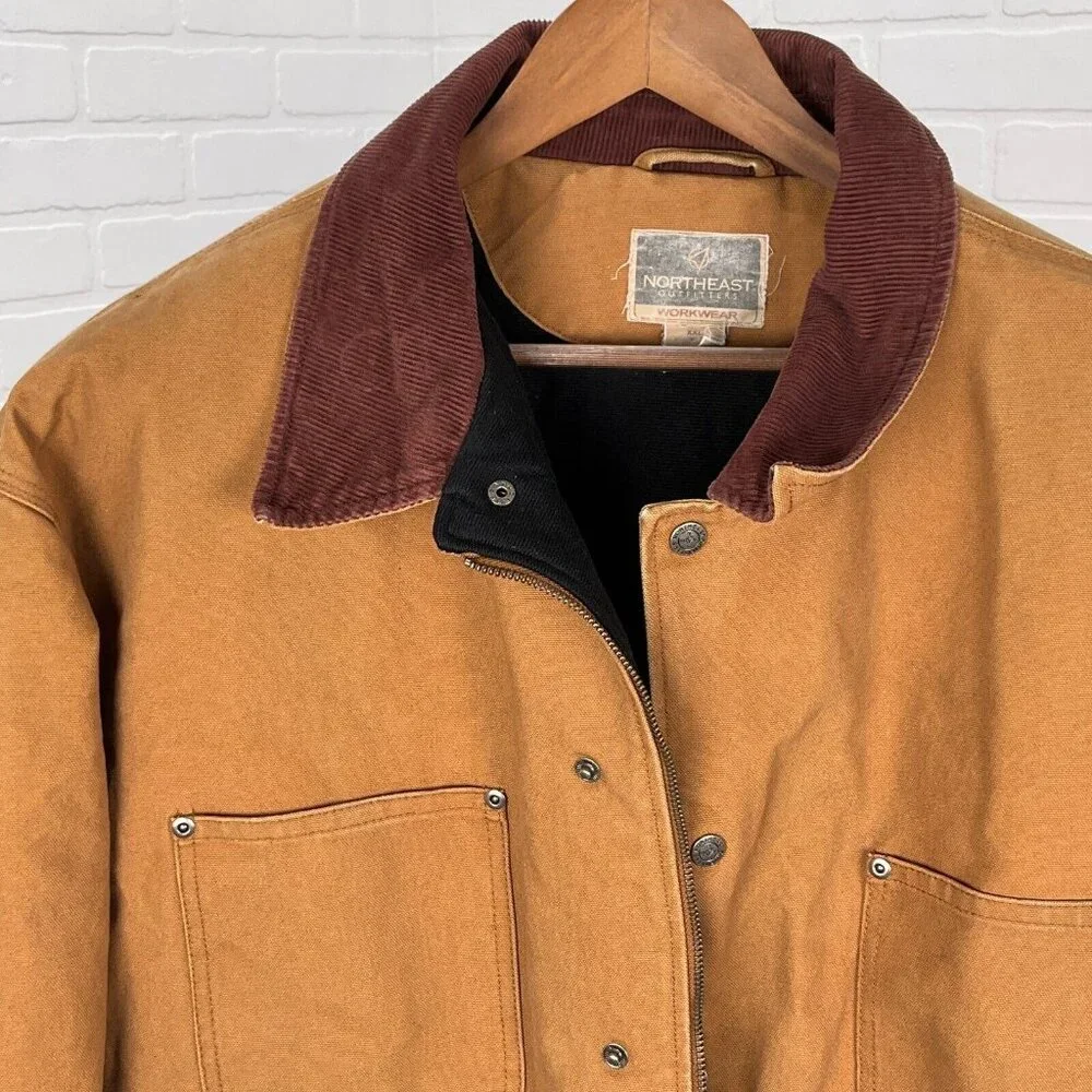 Northeast‎ Jacket Mens 2XLarge Brown Corduroy Cotton Canvas Chore Workwear VTG